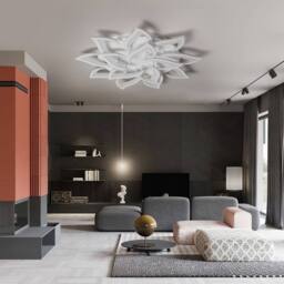NIVOR Dimmable LED Ceiling Light 14-Leaf White Acrylic Chandelier Remote - thumbnail 5
