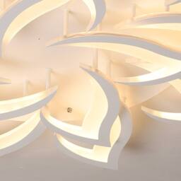 NIVOR Dimmable LED Ceiling Light 14-Leaf White Acrylic Chandelier Remote - thumbnail 8