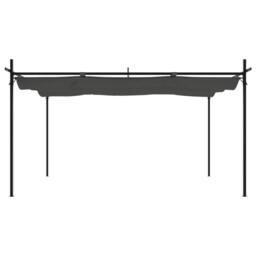 Berkfield Home Pergola with Retractable Roof Anthracite 395x292x230 cm in Black - Size: 395 x 292 x 230 cm - thumbnail 3