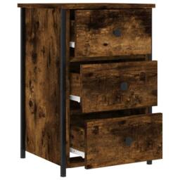 Berkfield Home Bedside Cabinet Smoked Oak 40x36x60 cm Engineered Wood in Brown - Size: 40 x 36 x 60 cm - thumbnail 6