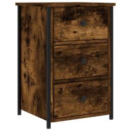 Berkfield Home Bedside Cabinet Smoked Oak 40x36x60 cm Engineered Wood in Brown - Size: 40 x 36 x 60 cm - thumbnail 2