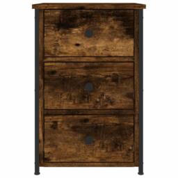 Berkfield Home Bedside Cabinet Smoked Oak 40x36x60 cm Engineered Wood in Brown - Size: 40 x 36 x 60 cm - thumbnail 5