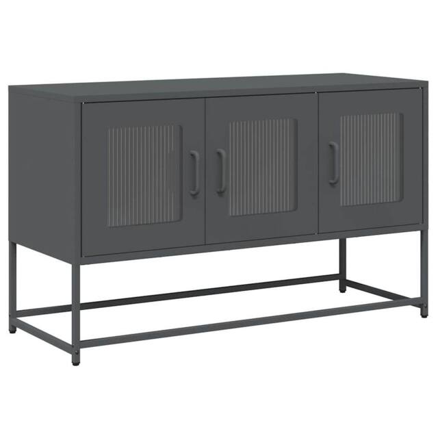 Berkfield Home TV Cabinet Anthracite 100.5x39x60.5 cm Cold-rolled Steel in Dark Grey - image 1
