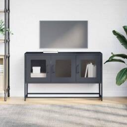 Berkfield Home TV Cabinet Anthracite 100.5x39x60.5 cm Cold-rolled Steel in Dark Grey - thumbnail 4