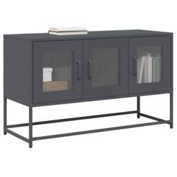 Berkfield Home TV Cabinet Anthracite 100.5x39x60.5 cm Cold-rolled Steel in Dark Grey - thumbnail 2