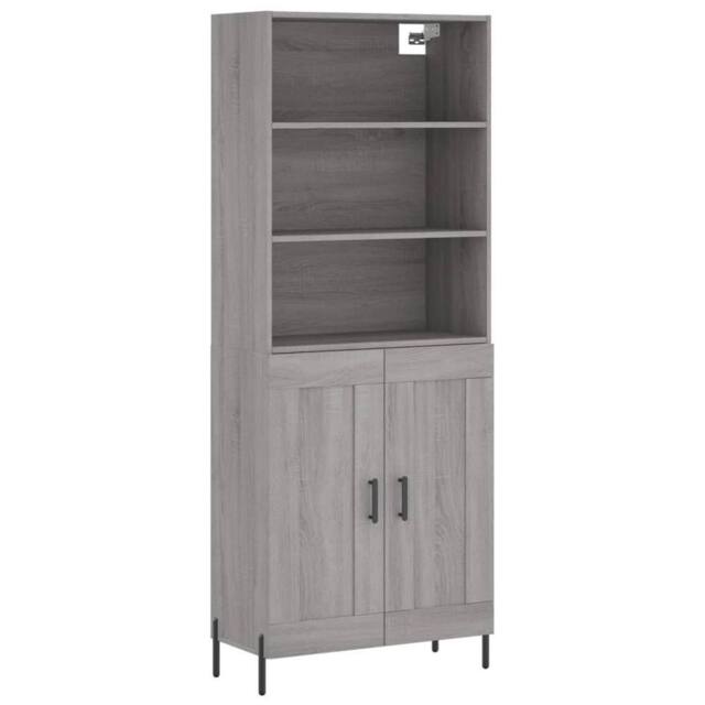 Berkfield Home Highboard Grey Sonoma 69.5x34x180 cm Engineered Wood - image 1