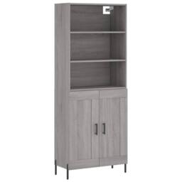 Berkfield Home Highboard Grey Sonoma 69.5x34x180 cm Engineered Wood - thumbnail 1