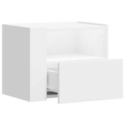 Berkfield Home Decorative Wall-mounted Bedside Cabinet White 45x30x35 cm - Size: 45 x 30 x 35 cm - thumbnail 7