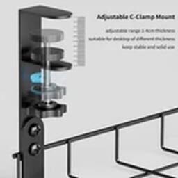 Havendro Under Desk Cable Management Tray Cord Holder Storage Office Home in Black - thumbnail 4