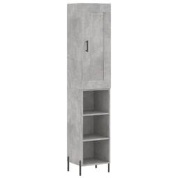 Berkfield Home Highboard Concrete Grey 34.5x34x180 cm Engineered Wood - thumbnail 2