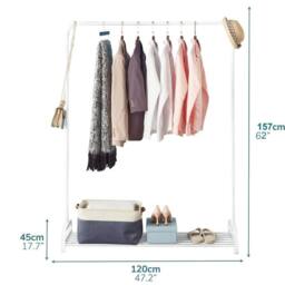 VOGREX Adjustable Garment Rack Shoe Shelf White - thumbnail 2