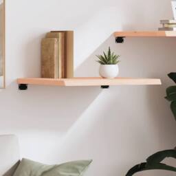 Berkfield Home Wall Shelf 60x60x(2-4) cm Untreated Solid Wood Oak in Light Tan