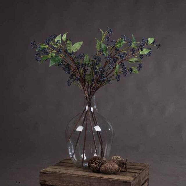 Lemon Pavilion Furniture and Decor Viburnum Berry Artificial Plant - Plastic - L11 x W11 x H80 cm - Blue