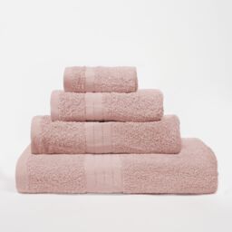 OHS 4 Pack of 100% Cotton Face Cloth Bathroom Towels in Light Pink - thumbnail 4