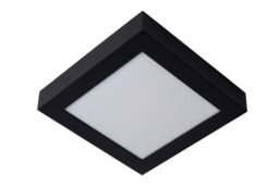 Lucide 'BRICE' Dimmable Stylish Square Bathroom LED Flush Ceiling Light in Black - thumbnail 2