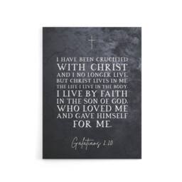 "Artery8 Galatians 2 20 Christ Lives In Me Bible Quote Canvas Wall Art Print in Grey - Size: W18"" x H24""" - thumbnail 1