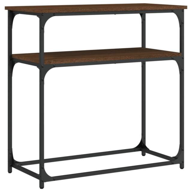 Berkfield Home Console Table Brown Oak 75x35.5x75 cm Engineered Wood - image 1