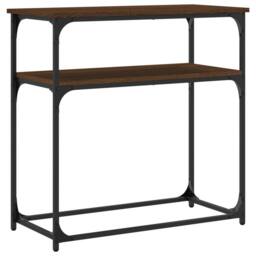 Berkfield Home Console Table Brown Oak 75x35.5x75 cm Engineered Wood - thumbnail 6