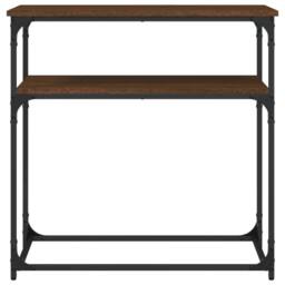 Berkfield Home Console Table Brown Oak 75x35.5x75 cm Engineered Wood - thumbnail 4