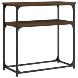 Berkfield Home Console Table Brown Oak 75x35.5x75 cm Engineered Wood - thumbnail 1