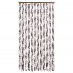 Berkfield Home Insect Curtain Taupe & White 100x220 cm Chenille - thumbnail 3