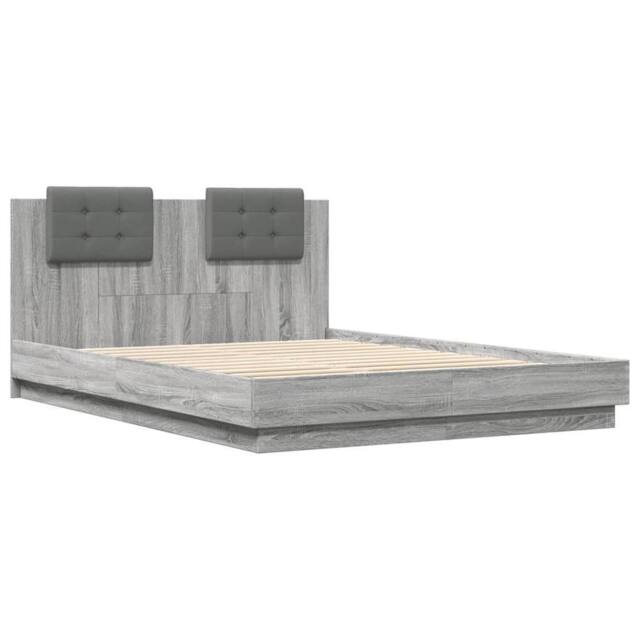 Berkfield Home Soft Bed Frame without Mattress Grey Sonoma 120x200 cm - Size: Small Double - image 1