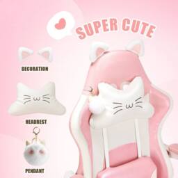 Kelvenix Pink Gaming Chair with Cat Ears - Size: 0.6m2 - thumbnail 5