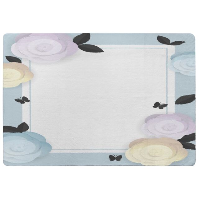 Benjamin Tate Design Pastel Colour Flowers Rug in Natural - Size: Large - image 1