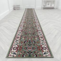 runrug Hallway Carpet Runner Rug - Soft & Comfy, 9mm - 'Traditional' in Green - Size: 70 cm x 210 cm - thumbnail 6