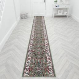 runrug Hallway Carpet Runner Rug - Soft & Comfy, 9mm - 'Traditional' in Green - Size: 70 cm x 210 cm - thumbnail 7
