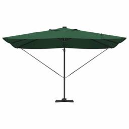 Berkfield Home Cantilever Roma Parasol with LEDs Green 352x251x265 cm Aluminium - Size: 352 x 251 x 265 cm - thumbnail 6