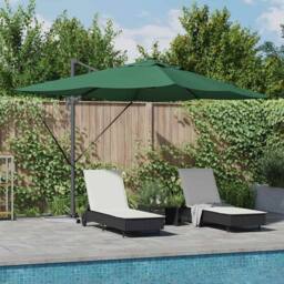 Berkfield Home Cantilever Roma Parasol with LEDs Green 352x251x265 cm Aluminium - Size: 352 x 251 x 265 cm - thumbnail 2