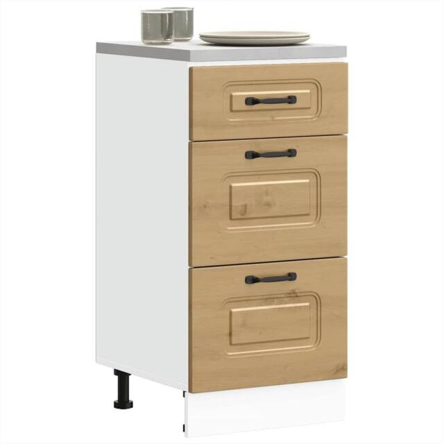 Berkfield Home Kitchen Base Cabinet Kalmar Artisan Oak Engineered Wood - image 1