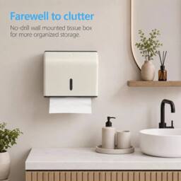 Kelvenix White Wall Mount ABS Multifold Paper Towel - thumbnail 5