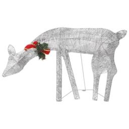 Berkfield Home Christmas Reindeers 6 pcs Silver Cold White Mesh - thumbnail 6