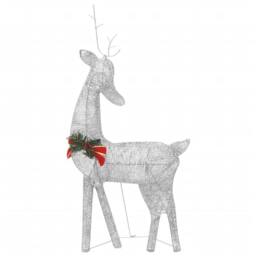 Berkfield Home Christmas Reindeers 6 pcs Silver Cold White Mesh - thumbnail 4