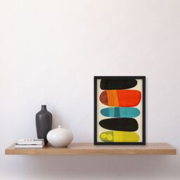 Artery8 Mid Century Modern Abstract Colour Shades Framed Art Print - Size: A4 - thumbnail 4