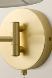 ValueLights Sonia Adjustable Swing Arm Wall Light with Tapered Linen Lamp Shade in Gold - thumbnail 5
