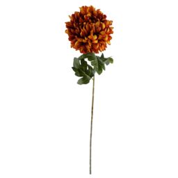 Leaf Pack of 6 x 75cm Extra Large Reflex Chrysanthemum - Orange - Size: 6 x 75 cm - thumbnail 6