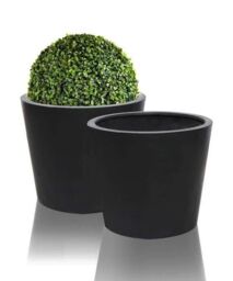 Primrose Black Polystone Patio Garden Outdoor Round Planter 90 Litre 50cm - thumbnail 6