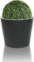 Primrose Black Polystone Patio Garden Outdoor Round Planter 90 Litre 50cm - thumbnail 1