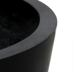 Primrose Black Polystone Patio Garden Outdoor Round Planter 90 Litre 50cm - thumbnail 3