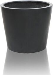 Primrose Black Polystone Patio Garden Outdoor Round Planter 90 Litre 50cm - thumbnail 2