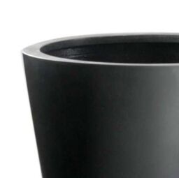 Primrose Black Polystone Patio Garden Outdoor Round Planter 90 Litre 50cm - thumbnail 4