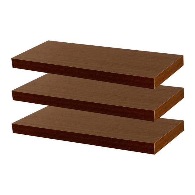 Harbour Housewares 6x 60cm Floating Wall Shelves - Wall Mountable for Storage & Display in Walnut - Size: 6x 60 cm - image 1