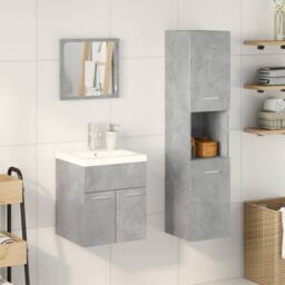 Berkfield Home Practical 4 Piece Bathroom Furniture Set Concrete Grey Engineered Wood