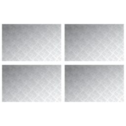 Berkfield Home Aluminum Checker Plates 4 pcs Non-Slip 80x50 cm in Silver - Size: Medium - thumbnail 2