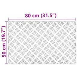 Berkfield Home Aluminum Checker Plates 4 pcs Non-Slip 80x50 cm in Silver - Size: Medium - thumbnail 7