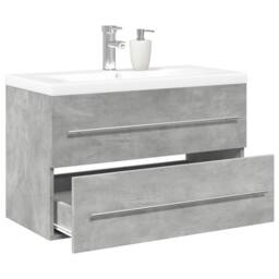 Berkfield Home 2 Piece Bathroom Furniture Set Concrete Grey Engineered Wood - thumbnail 2