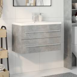 Berkfield Home 2 Piece Bathroom Furniture Set Concrete Grey Engineered Wood - thumbnail 3